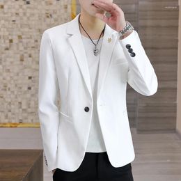 Men's Suits 2023 Leisure Blazer For Men Youth Solid Color Wear Slim Fit Suit Handsome Thin Autumn Spring Blazers Male Jacket L53