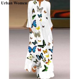 Basic Casual Dresses Autumn Fashion Loose Dres Beach Style White Long Sleeve 231016
