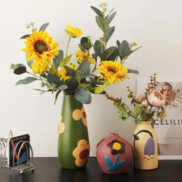 Vases Handmade Artistic Ceramic Vase For Living Room Decor With Colourful Painting Lavish Colours