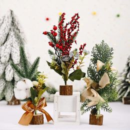 Decorazioni natalizie Forniture per feste festive Decorazione desktop 28 cm Colore Panno in PVC Mini alberi da tavolo 2 pz/lotto