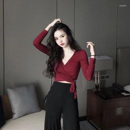 Women's Tracksuits Women Sets Elegant V-neck Solid Bow Slim High Waist Sweet Trendy Korean Style Womens Long Sleeve Set Criss-Cross Lady