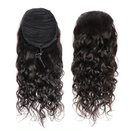 Water Wave Ponytail Brazilian Human Hair Extensions 8-24inch Peruvian Indian Malaysian Virgin Hair Products