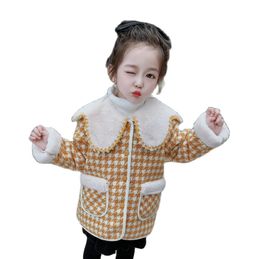 Jackets Girls Long Jacket Outerwear Plaid Pattern Coats Casual Style Kids Coat Toddler Children Clothing 231016