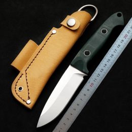 1Pcs BM162 Straight Knife CPM-S30v Satin Drop Point Blade Green Full Tang G10 Handle Outdoor Survival Tactical Knives with Kydex