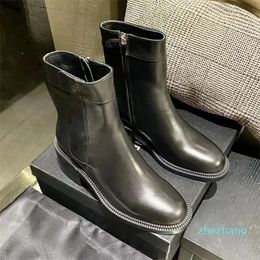 2023-Classic Retro Fashionable And Versatile Soft leather Comfortable Leather Boots Black Women's