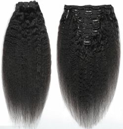 clip non trattata per capelli lisci afro crespi nelle estensioni dei capelli 120 grammi capelli umani mongoli clip nere naturali remy afroamericane1890839