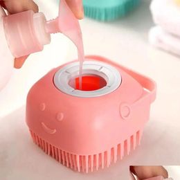 Dog Grooming Bathroom Bath Brush Mas Gloves Soft Safety Sile Comb With Shampoo Box Pet Drop Delivery Home Garden Supplies Dh6Ty