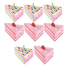 Gift Wrap 4PCS Triangle Candy Boxes Cake Candle Shape Cute Cookies Packaging Box For Kids Gifts Birthday Wedding Supply