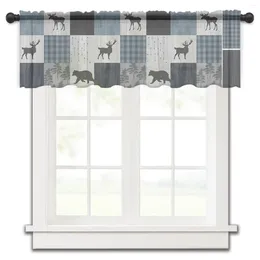 Curtain Reindeer Woods Country Short Sheer Window Tulle Curtains For Kitchen Bedroom Home Decor Small Voile Drapes