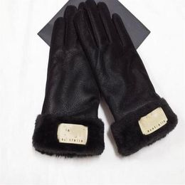 Fashion Women Gloves for Winter and Autumn Cashmere Mittens Glove with Lovely Fur Ball Outdoor sport warm Winters Glovess 2023271y