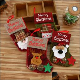 Christmas Decorations Childrens Gifts Tree Hanging Pieces Small Faux Leather Retro Printed English Drop Delivery Home Garden Festive Dhyjv