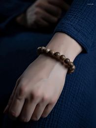 Strand Natural Vietnam Huian Zhen Agarwood Bracelet Crafts Old Material Buddha Beads For Women And Men Wooden