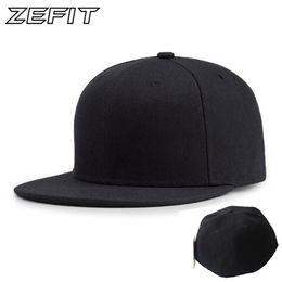 Full close cap blank whole closure women men's leisure flat brim bill hip hop custom baseball cap high quality fitted hat2917