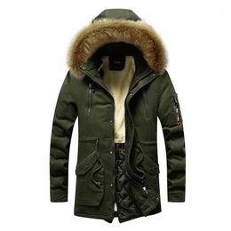 Men's Leather Faux Men Military Winter Coat Branded Parka Fur Collar Outerwear Sheepskin Thick Warm Harajuku Boy Jacket 231016