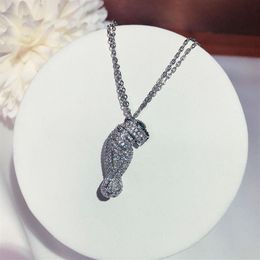 brands Cut out leopard Necklace Powerful mechanical leopard Necklace Electroplated platinum gold material neutra2648