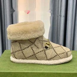 Guxci Suede G Guuchi Women Fashion Wool Boots Shoes Thick Bottom Letter Shoes Platform Cold Resistance Designer Shoe Warmth Retention