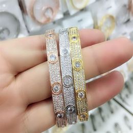 Jewellery custom 18k rose gold bracelet female love wide version narrow version full diamond starry white gold without diamond nails268B