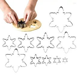 Baking Moulds 10 Pcs Cookie Cutters Shapes For Stainless Steel Snowflake Biscuit Cutter Mould Birthday Gift DIY Reusable Mould