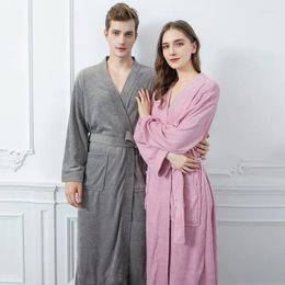 Women's Sleepwear Man Woman Pyjamas Couple Towel Bathrobe Four Seasons Beauty Salon Same Sweat Steaming Clothes Plus Size Yukata