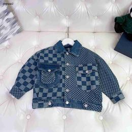 luxury baby clothes designer Checkered printing Kids Coats Splicing design Child Jacket Size 100-150 CM Autumn overcoat for boys girl Sep01