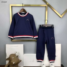 luxury baby clothes designer Tracksuits kids autumn suit Size 110-160 CM 2pcs Embroidered logo sweater on chest and elastic waist pants Aug30