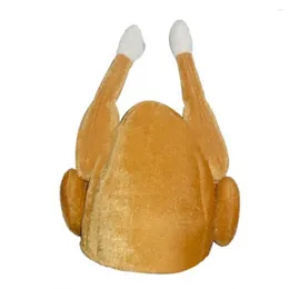 Party Hats Unisex Turkey Hat Thanksgiving Funny Costume Novelty Cooked Chicken Dress Christmas Prop Year Decorations 2023