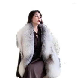 Scarves Natural Genuine Fur Scarf Shawl Winter Neck Warmer Whole Big Collar Women Luxury Wraps Muffler