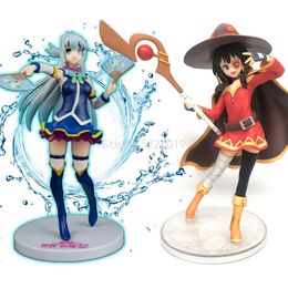 Finger Toys 20cm Movie Konosuba Megumin Aqua Anime Figure God's Blessing on This Wonderful World Kurenai Densetsu Aqua Megumin Action Figure