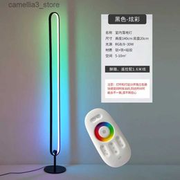 Floor Lamps Led Floor Lamp Atmosphere Rgb Standing Lamp Colourful Remote for Living Room Decor Indoor Bedroom Modern Minimalist Alexa Light Q231016