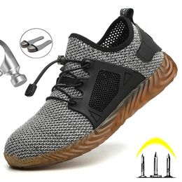 Dress Shoes Drop Safety Shoes Men for Work Safety Boots Steel Toe Shoes Protection Men's Work Shoes Breathable Sneakers Men Boots 231016