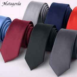 Luxury 1200 Needles 6cm Solid Colour Skinny Tie Man Formal Dress ACC Silk Tie Wedding Business Necktie Black Red Slim Gravata2714