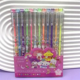 Partihandel Kuromi High Gloss Pen Big Ear Dog Pacha Dog Pink Pen Melody Color Neutral Pen