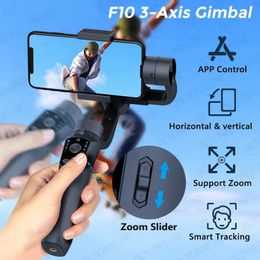 3-Achsen-Handheld-Gimbal Smart Stabilisator Tragbarer Stabilisator F10 Nach FPV-Handy-Selfie-Stick-Monopod für Android Phone Vlog Anti Shake Video Record