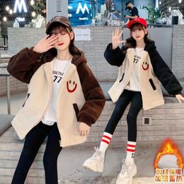 Jackets 2023 Big Girls Winter Warm Outwear Coats Fur For Fluffy Jacket Children Snowsuit Fashion Child Parka