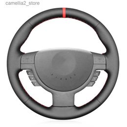 Steering Wheel Covers Black Faux Leather Red Marker Steering Wheel Cover For Opel Corsa C Combo C Vauxhall Tigra 2000-2005-2006 Opel Combo Accessories Q231016