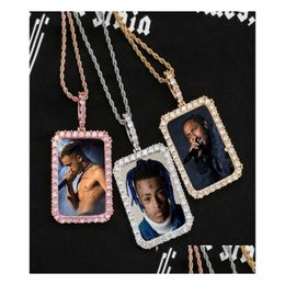 Pendant Necklaces Custom Picturepo Necklace For Men Women Personalised Squareround With 24 Inch Stainless Steel Chain7524817 Drop De Dh0Dj