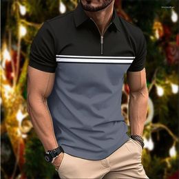 Men's Polos Summer Fashion Polo Shirt Stretch Gym Clothing Sports Male Spring Casual Short Sleeve Breathable T-Shirt