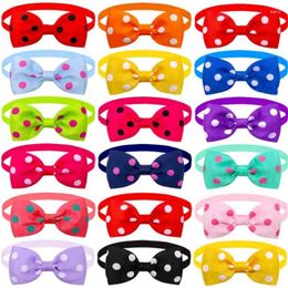 Dog Apparel Bowknot Pet Hair Bows Decorate Wave Point Pattern Neckties Band For Small Cat Dogs Puppy Headwear Accessories