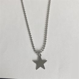 Pendant Necklaces 1Pc Star Necklace For Men Women Hip Hop Beads Chains Korean Fashion Jewellery