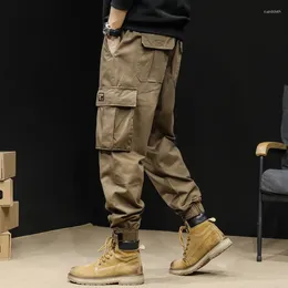 Men's Pants Cargo Men Baggy Casual Cotton Solid Vintage Side Pocket Military Trousers Spring Autumn American Streetwear 2023