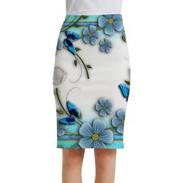 Skirts KYKU Brand Butterfly Women Flower Print Skirt Funny Sexy Love 3d Ladie s Vintage Cool Party 231016