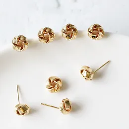 Stud Earrings 10pairs Elegant Winding Twist Ball 24kGold Plated Ornaments Handmade DIY Accessories