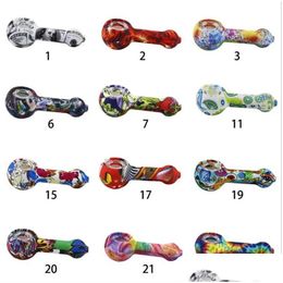 Smoking Pipes 20Pcs Sile Pipe Hand Accessories Honeybee Water Colorf Bong Food-Grade For Tobacco Drop Delivery Home Garden Household Dhljh