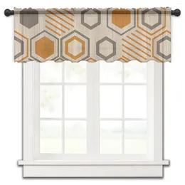Curtain Geometric Simplification Small Window Tulle Sheer Short Bedroom Living Room Home Decor Voile Drapes
