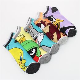 Men's Socks Women Men Kawaii Cute Anime Cartoon Boat Mouse Duck Animal Short Cotton Summer Trendy Low Cut Ankle218K