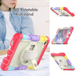 Hybrid Silicone Hard Tablet Case For Samsung Galaxy Tab A7 10.4 A7Lite 8.7 inch 360 Rotatable Stand Holder Kids Shockproof Full Body Protective Cover with S Pen Holder