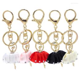 Keychains Fabric Jewelry Pendant Ballet Girl Key Chain Package Ring Gift Car Decoration 5 Colors Factory Direct