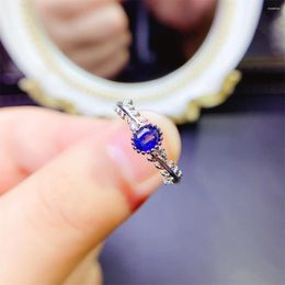 Cluster Rings Natural Sapphire Ladies Ring Birthday Gift Exquisite Jewelry Box