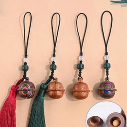 Keychains Creative Lovely Ball Shape Lucky Blessing Chinese Style Wood Car Keyring Phone Chain Sandalwood Key Chains Keychain Components