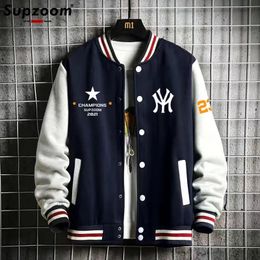 Giacche da uomo Supzoom Arrivo Lettera Manica a costine in cotone Top Moda monopetto Casual Bomber Giacca da baseball Cappotto cardigan allentato 231016